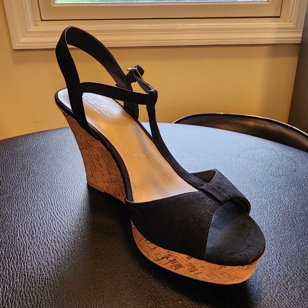 Charles by Charles David Black Platform Sandals